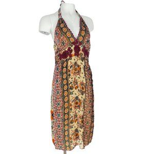 HALE BOB Velvet Silk Boho Halter Dress